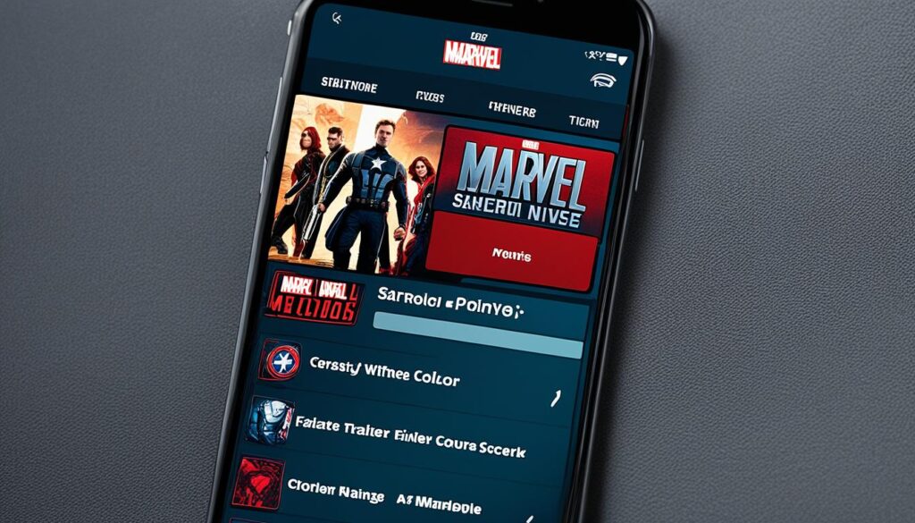 Aplicativo para assistir filmes da marvel