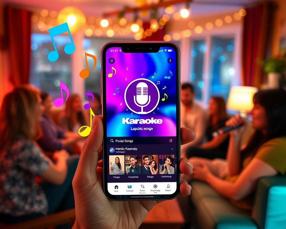 Aplicativo de karaoke no celular