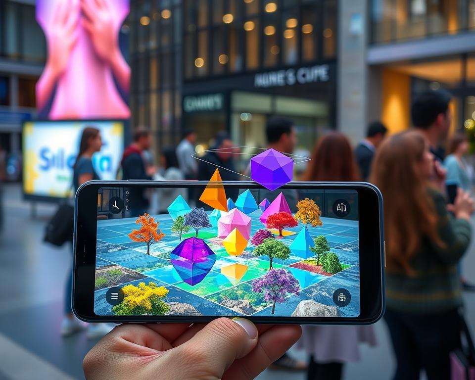 Realidade Virtual Aumentada - AR nesse Aplicativo