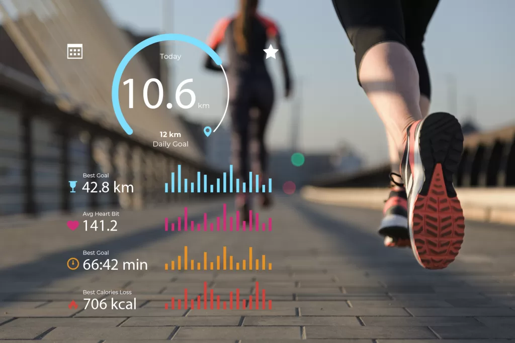 A vibrant and well-organized fitness app display against a soft, blurred background. In the foreground, a selection of mobile devices showcasing various fitness tracking features and interfaces, such as activity logs, workout plans, and progress charts. In the middle ground, icons and graphics representing different exercise types, from running and cycling to strength training and yoga. The overall atmosphere is clean, modern, and inviting, with a color palette of blues, greens, and neutrals to convey a sense of wellness and productivity. Subtle lighting and depth-of-field effects create a polished, professional look suitable for a lifestyle or technology publication.