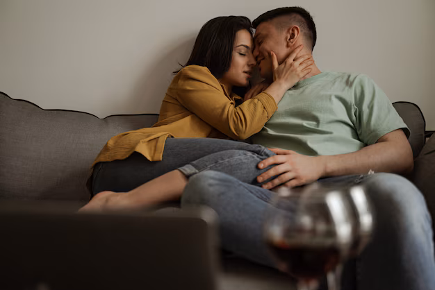 A cozy living room with a large TV screen prominently displayed, surrounded by modern streaming device icons and minimalist UI elements. The room is bathed in warm, soft lighting, creating a comforting and inviting atmosphere. Various movie posters and genre-specific decor items adorn the walls, subtly hinting at the diverse selection of films available on streaming platforms. The composition emphasizes the ease and convenience of accessing a wide range of cinematic experiences from the comfort of one's own home.