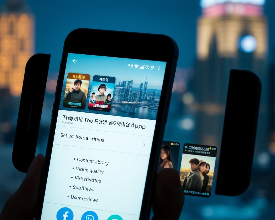 Critérios de seleção para aplicativos de doramas