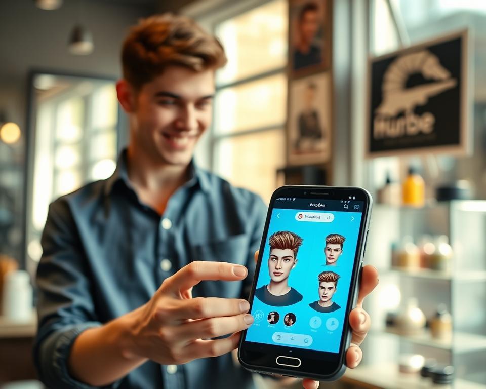 aplicativo que simula seu corte de cabelo