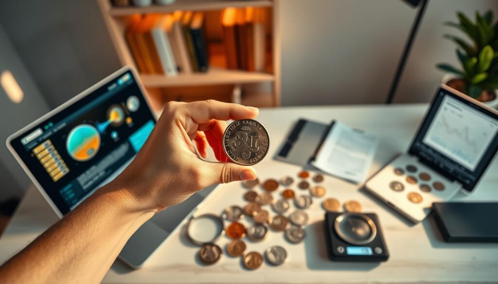 Descubra se seu Cofrinho Existem Moedas Raras e Usando IA