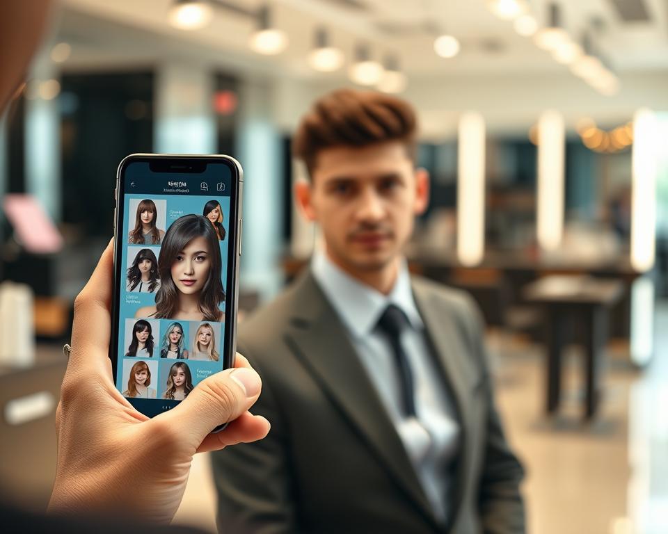 aplicativo que simula corte de cabelo