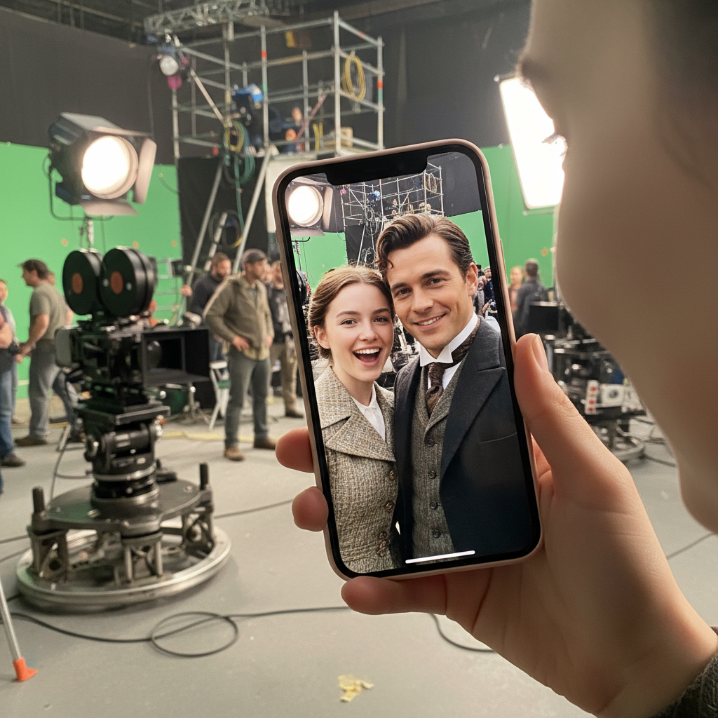 Faça Selfie com seus Atores Favoritos no Set de Filmagem com IA