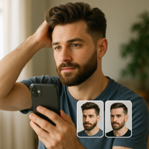 Teste um Novo Estilo para seus Cabelos e Barbas com IA