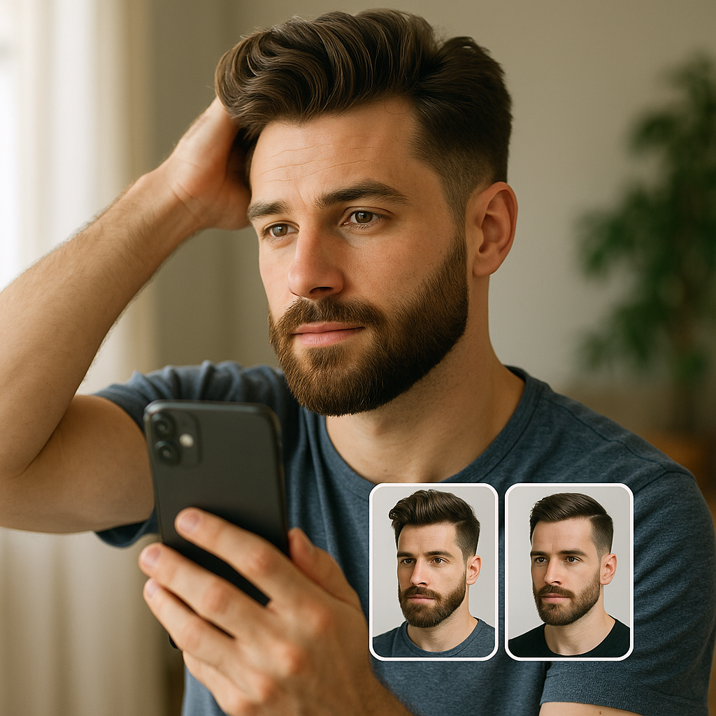 Teste um Novo Estilo para seus Cabelos e Barbas com IA