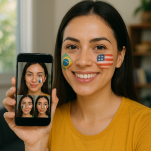 Simule Maquiagens para Copa do Mundo 2026 com IA